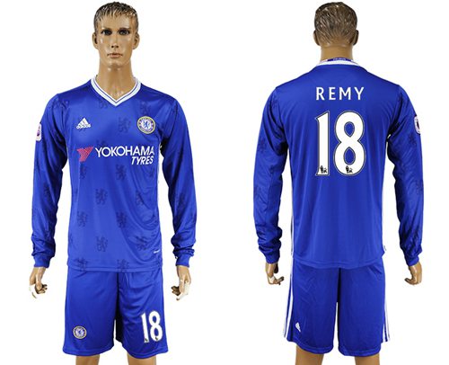 Chelsea 18 Remy Home Long Sleeves Soccer Club Jersey