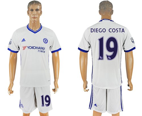 Chelsea 19 Diego Costa White Soccer Club Jersey
