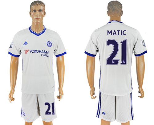 Chelsea 21 Matic White Soccer Club Jersey