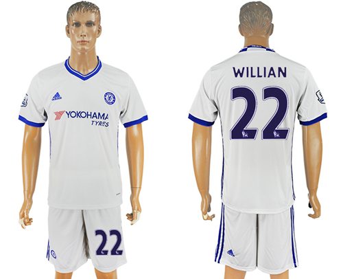 Chelsea 22 Willian White Soccer Club Jersey