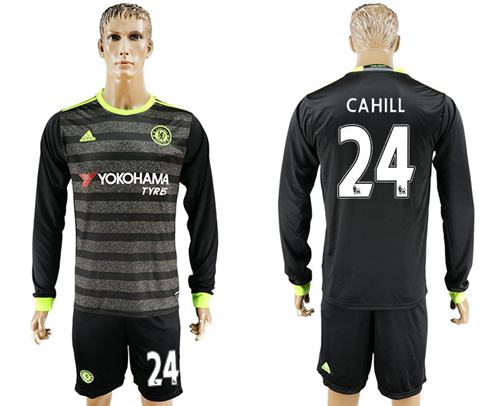 Chelsea 24 Cahill Sec Away Long Sleeves Soccer Club Jersey
