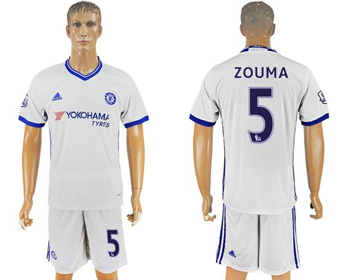 Chelsea 5 Zouma White Soccer Club Jersey
