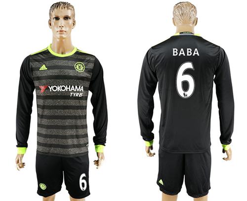 Chelsea 6 Baba Sec Away Long Sleeves Soccer Club Jersey