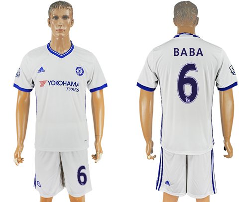 Chelsea 6 Baba White Soccer Club Jersey