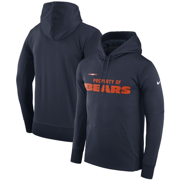 Chicago Bears  Property Of Performance Pullover Hoodie Navy
