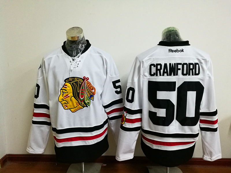 Chicago Blackhawks 50 Corey Crawford 2017 Winter Classic White Stitched NHL Jersey