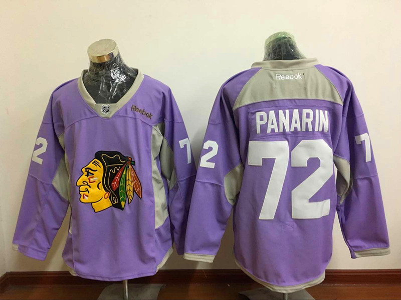 Chicago Blackhawks 72 Artemi Panarin Purple Fights Cancer Practice Stitched NHL Jersey