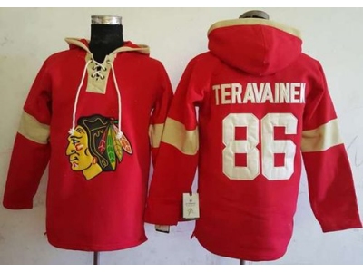 Chicago Blackhawks 86 Teuvo Teravainen Red Pullover Hoodie Stitched NHL Jersey