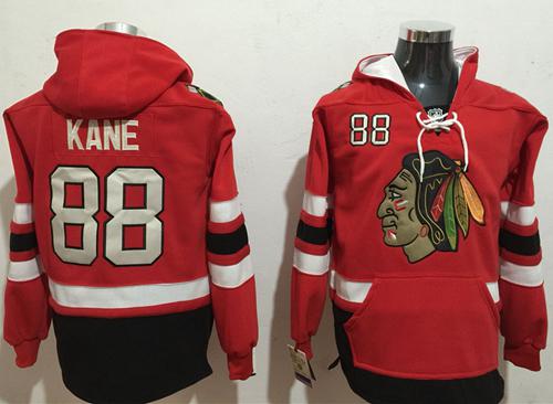 Chicago Blackhawks 88 Patrick Kane Red Name Number Pullover NHL Hoodie