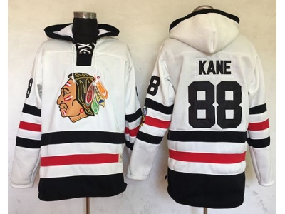 Chicago Blackhawks 88 Patrick Kane White Sawyer Hooded Sweatshirt 2017 Winter Classic Stitched NHL Jersey