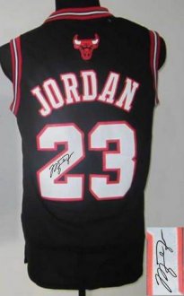 Chicago Bulls Revolution 30 Autographed 23 Michael Jordan Black Stitched NBA Jersey