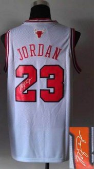 Chicago Bulls Revolution 30 Autographed 23 Michael Jordan White Stitched NBA Jersey