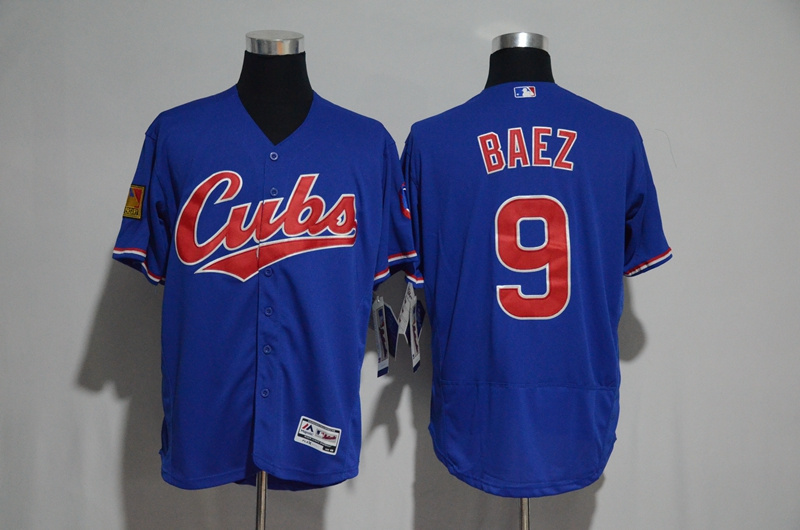 Chicago Cubs 9 Javier Baez Blue Alternate Road Cool Base Stitched Baseball