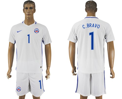 Chile 1 C Bravo Away Soccer Country Jersey