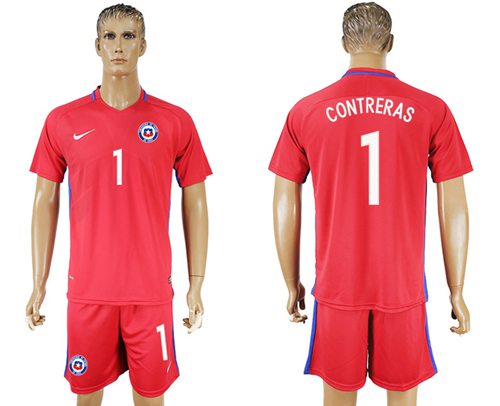Chile 1 Contreras Home Soccer Country Jersey