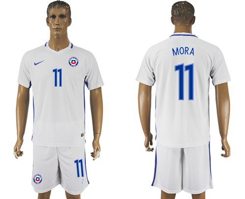 Chile 11 Mora Away Soccer Country Jersey
