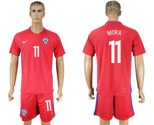 Chile 11 Mora Home Soccer Country Jersey