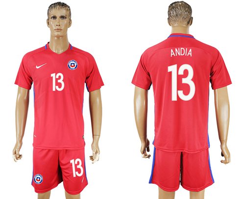 Chile 13 Andia Home Soccer Country Jersey