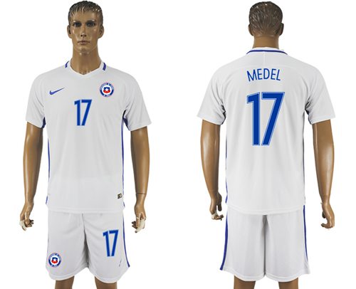 Chile 17 Medel Away Soccer Country Jersey