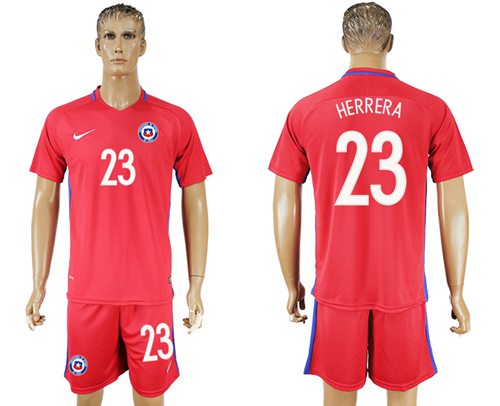 Chile 23 Herrera Home Soccer Country Jersey