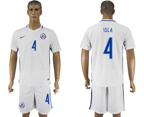 Chile 4 Isla Away Soccer Country Jersey