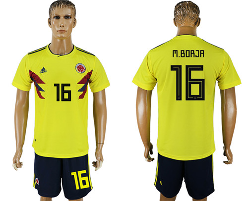 Colombia 16 M.BORJA Home 2018 FIFA World Cup Soccer Jersey