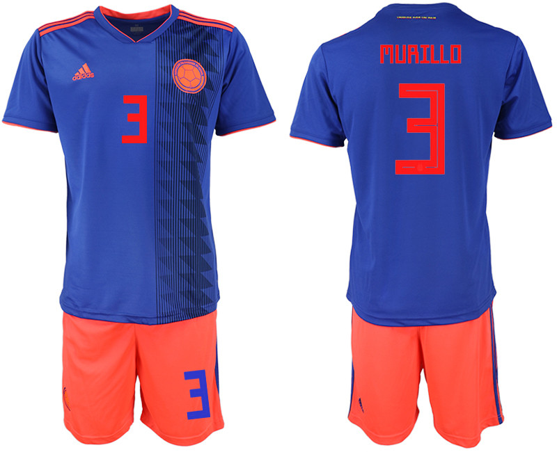 Colombia 3 MURILLO Away 2018 FIFA World Cup Soccer Jersey