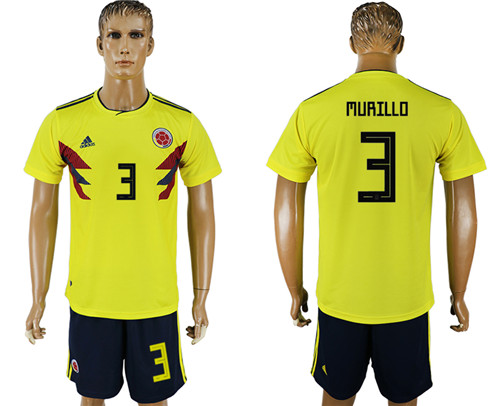 Colombia 3 MURILLO Home 2018 FIFA World Cup Soccer Jersey