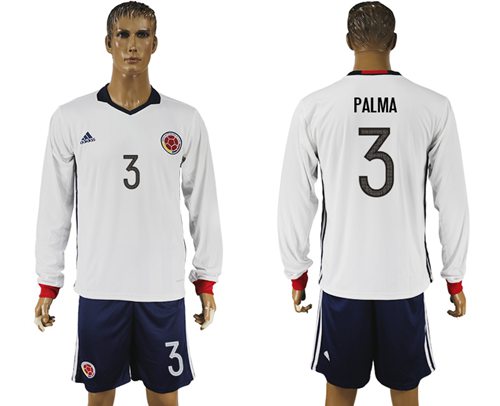 Colombia 3 Palma Away Long Sleeves Soccer Country Jersey