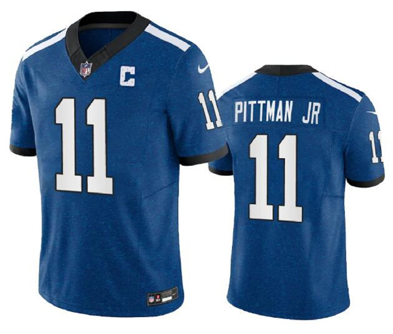 Colts 11 Michael Pittman Jr. Royal F.U.S.E. Vapor Limited C Patch Throwback Jersey