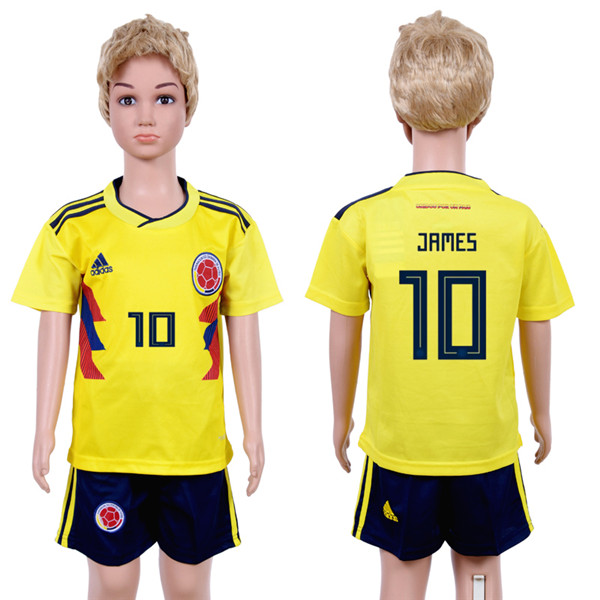 Columbia 10 JAMES Home Youth 2018 FIFA World Cup Soccer Jersey