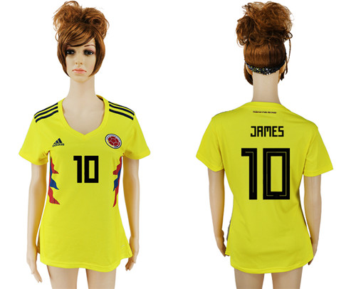 Columbia 10 JRMES Home 2018 FIFA World Cup Women Soccer Jersey