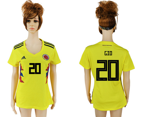 Columbia 20 GIO Home 2018 FIFA World Cup Women Soccer Jersey