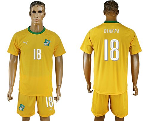 Cote d lvoire 18 Djakpa Home Soccer Country Jersey