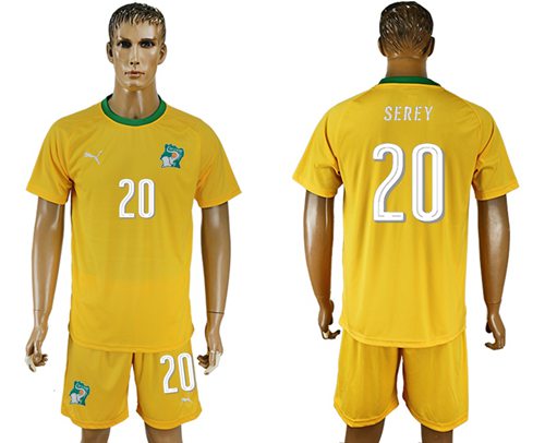 Cote d lvoire 20 Serey Home Soccer Country Jersey