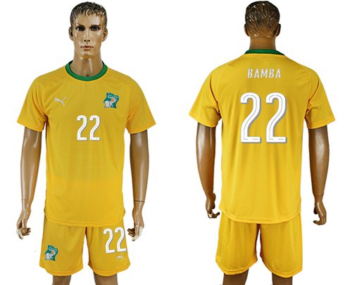 Cote d lvoire 22 Bamba Home Soccer Country Jersey