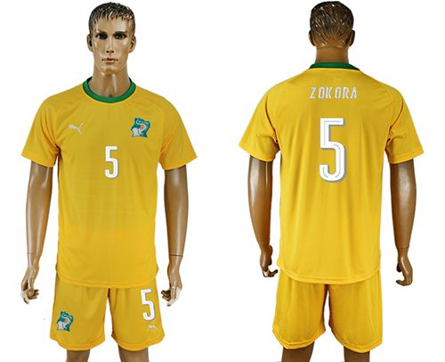 Cote d lvoire 5 Zokora Home Soccer Country Jersey