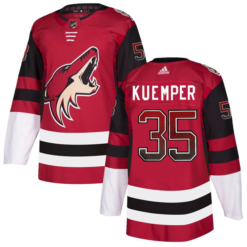Coyotes 35 Darcy Kuemper Red Drift Fashion  Jersey