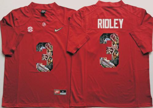 Crimson Tide 3 Calvin Ridley Red Player Fashion Stitched NCAA Jersey