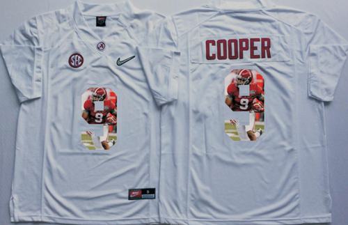 Crimson Tide 9 Amari Cooper White Player Fashion Stitched NCAA Jersey