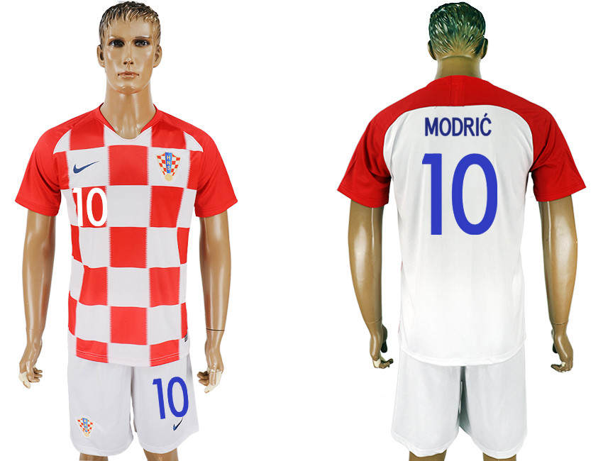 Croatia 10 MODRIC Home 2018 FIFA World Cup Soccer Jersey