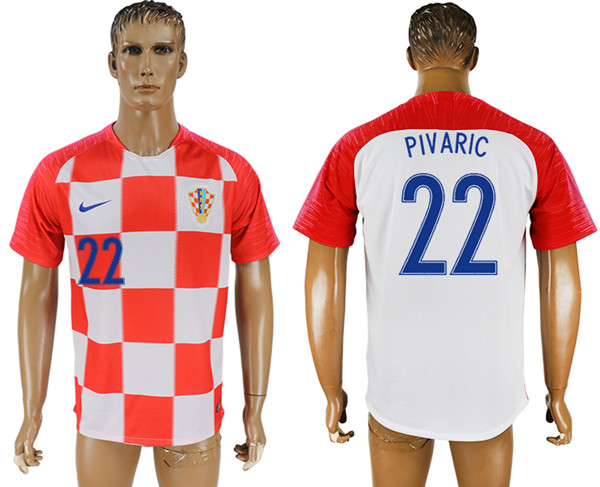 Croatia 22 PIVARIC Home 2018 FIFA World Cup Thailand Soccer Jersey