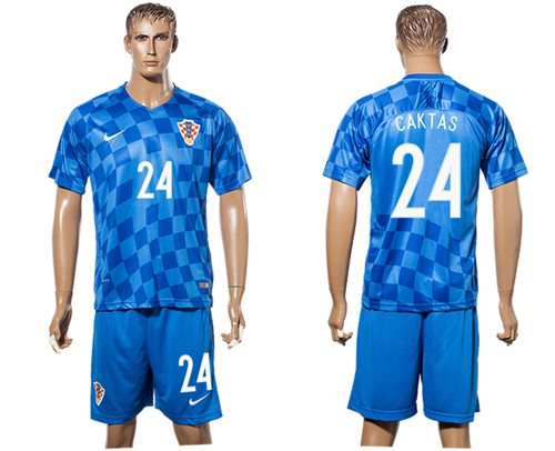 Croatia 24 Caktas Away Soccer Country Jersey