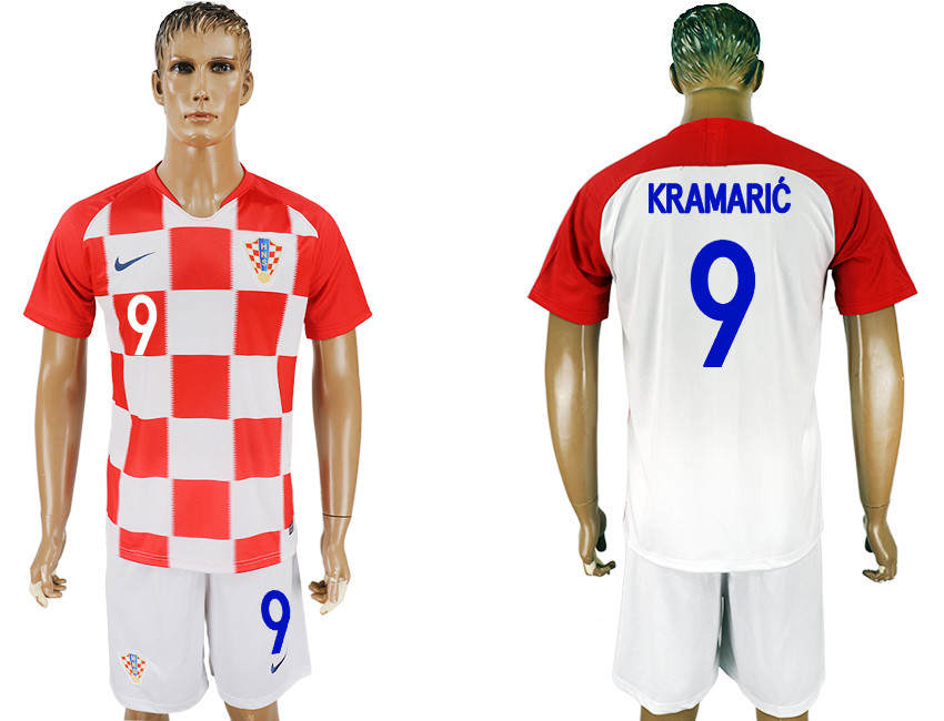 Croatia 9 KRAMARIC Home 2018 FIFA World Cup Soccer Jersey