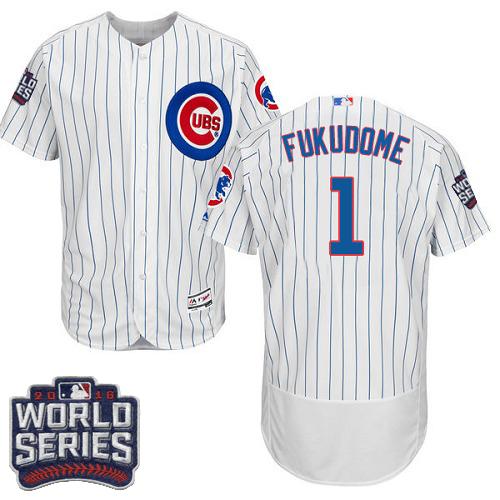 Cubs 1 Kosuke Fukudome White Flexbase Authentic Collection 2016 World Series Bound Stitched MLB Jersey