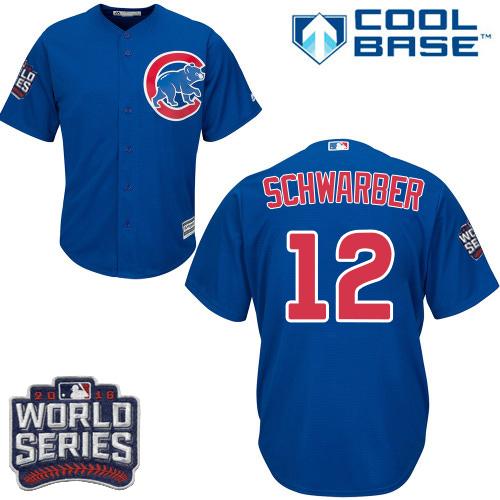Cubs 12 Kyle Schwarber Blue Alternate 2016 World Series Bound Stitched Youth MLB Jersey