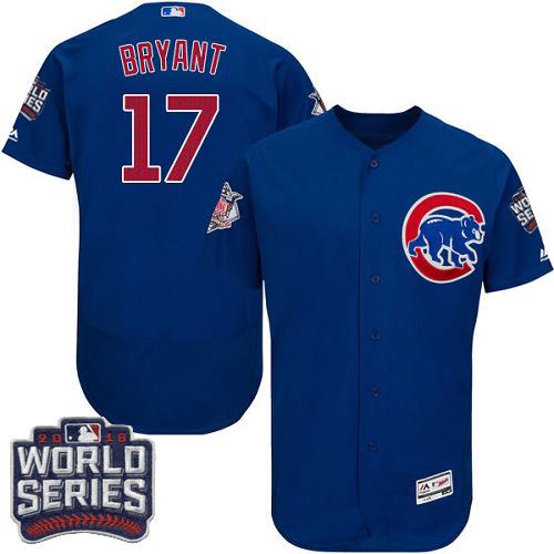 Cubs 17 Kris Bryant Blue Flexbase Authentic Collection 2016 World Series Bound Stitched MLB Jersey