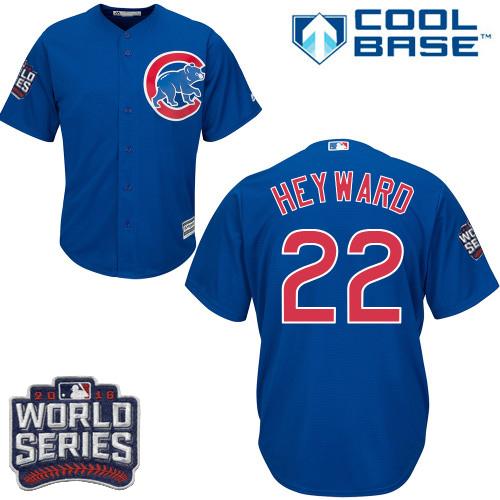 Cubs 22 Jason Heyward Blue Alternate 2016 World Series Bound Stitched Youth MLB Jersey