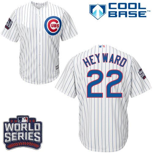 Cubs 22 Jason Heyward White Home 2016 World Series Bound Stitched Youth MLB Jersey