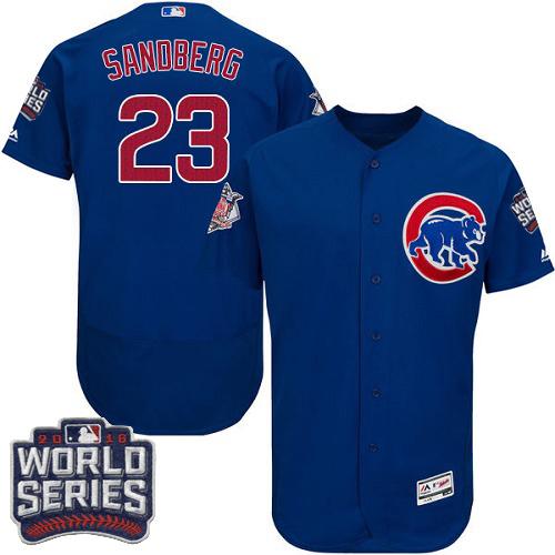 Cubs 23 Ryne Sandberg Blue Flexbase Authentic Collection 2016 World Series Bound Stitched MLB Jersey